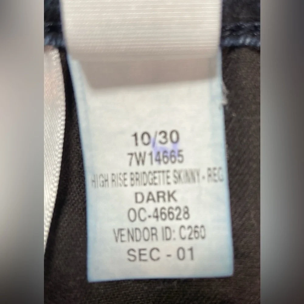 Lucky Brand High Rise Bridgette Skinny Jeans Dark‎ Wash Size 10/30